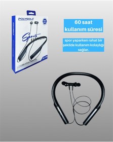 Resim Polygold Pg-100 Boyun Askılı Kablosuz Kulaklık 200 Saat Bekleme Süresi, Stereo Ses, Mikrofonlu 