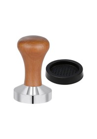 Resim Kahve -espresso Tamperi - Ahşap Sap - Düz Tabanlı Çap 58 Mm 