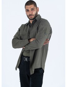 Resim Combat Tactical Fermuar Cepli Gömlek Haki 