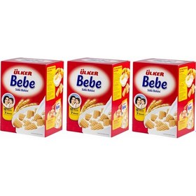 Resim Ülker Bebe Bisküvisi 800gr 12 Vitaminli Kutu 3 Lü Set 