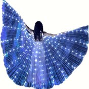 Resim LED Göbek Dansı Kanatları | Beyaz Polyester Lif | 240 LED Işık | Bayram Partileri ve Sahne Gösterileri için İdeal | Piller Dahil Değildir, Dans Aksesuarları, Noel İçin En İyi 