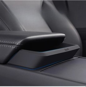 Resim Honeybeeshop For Tesla Model 3 Merkezi Konsol Kol Dayama Kutusu Pratik Cepli Yükseltilmiş Orta Konsol Depolama Kutusu 