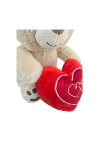 Resim Sevimli Kalpli Ayıcık 30 Cm Uyku Arkadaşı Bej 
