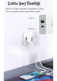 Resim Galaxy F41 Uyumlu 25W Ultra Hızlı Çoklu Şarj Cihazı Adaptör İthalatçı Garantili 