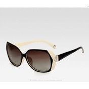 Resim Retro Tr90 Vintage Polarize Büyük Kadın Güneş Gözlüğü Elmas Oyma Tasarım 7011 Siyah - Beyaz 