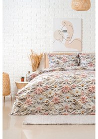 Resim Favora Picco %100 Pamuk 3d Dijital Baskı Çift Kişilik Nevresim Takımı - Pudra Pudra 