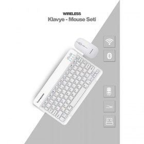 Resim SPRANGE SR-K2 Kablosuz Klavye & Mouse Beyaz 