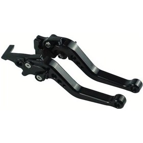 Resim Chuangyinshop Siyah Ayarlanabilir Alüminyum Motosiklet Gidon Fren Kolları - Dayanıklı Ergonomik Tasarım 