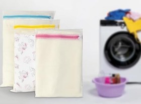 Resim 3'lü Çamaşır Yıkama Filesi Seti Renkli Fermuarlı File (3) 