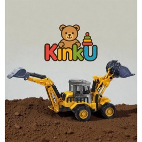 Resim Kinku Oyuncak Buldozer Metal Kepçe Çift Taraflı Iş Makinası 