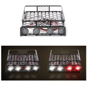 Resim Youtek 1/10 Rc Climberler İçin Aluminyum Çanta Taşıyıcı, 4 Beyaz Led Işık Barlı, Axial Scx10 D90 Traxxas Trx-4 Uyumlu Beyaz 