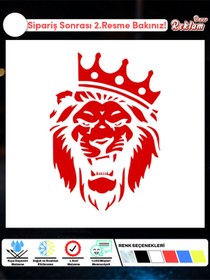 Resim Onur Reklam Taçlı Aslan Başlı Sticker 
