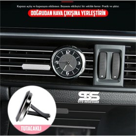 Resim STS Oto Aksesuar Araba Araç Içi Universal Oto Retro Analog Torpido Saat Havalandırma 