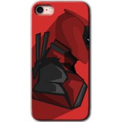 Resim Bera Aksesuar Apple iPhone 8 Kılıf Hd Desen Baskılı Arka Kapak + Temperli Cam - Deadpool 