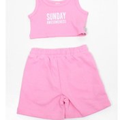 Resim Dmb Kız Penye Crop Şort Takım Pembe 