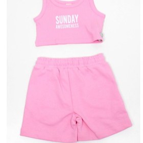 Resim Dmb Kız Penye Crop Şort Takım Pembe 
