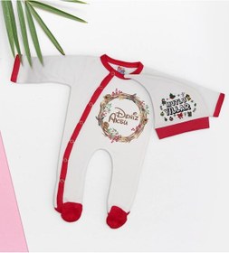 Resim Bk Kids Bk Gift Kişiye Özel Yılbaşı Temalı Tulum Zıbın Ve Kukuletalı Şapka Seti-7 Çok Renkli 