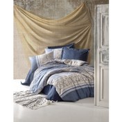 Resim Cotton Box Toprak Serra Lacivert Çift Kişilik Nevresim Takımı 