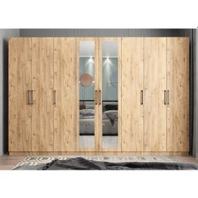 Resim Başak 8 Kapaklı Dolap Gardırop Çam 