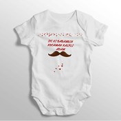 Resim Tuğbababy Iyi Ki Babamsın Kocaman Kalpli Adam Yazılı Baskılı Bebek Zıbını Beyaz 