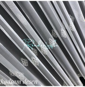 Resim Tül Perde Kırışmaz Grek Zemin Serpme Işleme 2 Farklı Desen Çok Renkli 