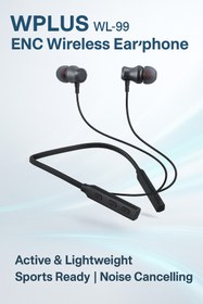 Resim Wplus WL-99 Boyun Bandı Bluetooth 5.4 Kulaklık – ENC Gürültü Engelleme, 5 Ses Modu, Mikrofonlu 