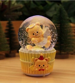 Resim Melek Ayıcık Işıklı Ve Müzikli Kar Küresi Büyük Boy - B 
