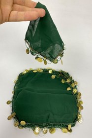 Resim Limelia Yeşil Para Pul Işlemeli Şifon Lüx Halay Mendili 5 Adet 