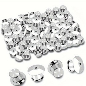 Resim 10 adet/ 30 adet/ 50 adet Kilitleme Pimi Arka Kilitleme Pimi Tutucu, Metal Pim Arka Broş için Emaye Göğüs Pimi Kilitleme DIY Broş Rozeti Pim Arka Tedarik 