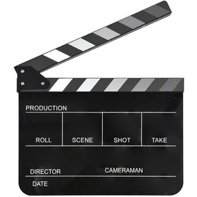 Resim Springsun Siyah Akrilik Sinema Klap Tahtası - İngilizce Desenli 3, Ahşap Katmanlı, 30x24.5cm 