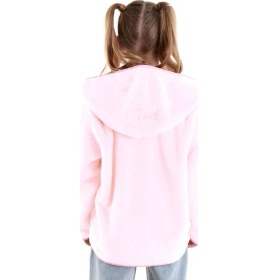 Resim Kalp Cepli Kız Çocuk Pembe Peluş Mont 