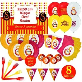 Resim Afişli Galatasaray Cimbom Doğum Günü Parti Malzeme Seti 8 Kişilik 