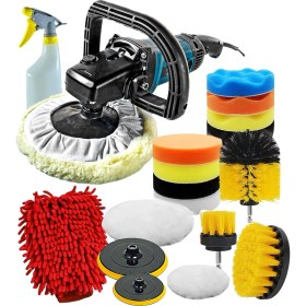Resim Proxtech Prox 20 Parça Hobiset Pasta Cila Koltuk Yıkama Parlatma Devir Ayarlı Polisaj Makinesi Set Ful Set-2 