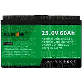 Resim Pilmak 24 V 60 Ah Lifepo4 Pil Otomobil-scooter-elektrikli Bisiklet Aküsü 