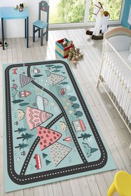 Resim LTS HOME DİJİTAL BASKILI SÜNGER DOLGULU YUMUŞAK YIKANABİLİR KAYMAZ TABANLI ÖOCUK HALISI 