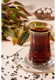 Resim Mest Serin 12 Parça 6 Kişilik Yaldızlı Çay Bardağı Seti 132 Cc - Lüks Ve Zarif Serin Gold Diğer 