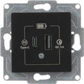 Resim Günsan Elektrik Günsan Eqona Radius Neoline 2 Çıkışlı USB Şarj Prizi, 20W, Type C + Type A, Metalik Siyah (Mekanizma + TuşKapak) 