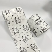 Resim 1 adet Siyah Baskılı Eğlenceli Düğün Desenli Kağıt Havluları Yaratıcı Düğün Hediyeleri Bilekli Olmadan Asıl Kraft Rulo Hijyen Kağıdı 