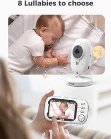 Resim Bebek Monitörü Kamera, 3.5 İnç Video, VOX Modu, Gece Görüşlü, İnterkom ve Ninniler 
