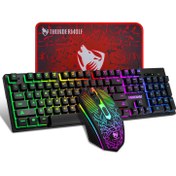 Resim T-Wolf T31 104 Tuşlu Aydınlatmalı Oyun Klavyesi Fare Mouse Pad 