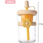 Resim Velvettides Yeni Çiçek Kız Çay Bardağı Ofis Ayırma Boru Bardak Su Bardağı İle Basit Ve Küçük Taşınabilir Limon Sarısı 