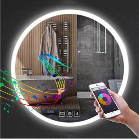 Resim Global Led Mirror 60 cm Bluetoothlu Dokunmatik Tuşlu Buğu Yapmayan Ledli Yuvarlak Banyo Aynası 