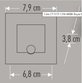 Resim Cata Ct 5183 6400k Beyazışık 1.5 W Radar Sensörlü Koridor Led Spot Antrasit 