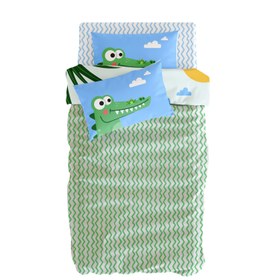 Resim Croc-a-Dream Çift Taraflı Pamuk Saten Çok Renkli Çocuk Nevresim Seti 140x200cm 