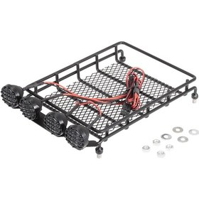 Resim Dianziye 1/10 Rc Tırmak Araçları İçin Alüminyum Çelik Çekme Tepsi Ve Led Fener Çubuğu Tamıya Cc01, Axıal Scx10, Rc4wd D90 Uyumlu 