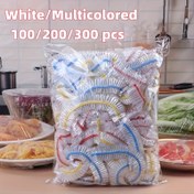 Resim 100/200/300 adet Elastik Gıda Taze Kalite Sarımları - Tabaklar, Kapaklar ve Gıda Saklama için Esnek Şeffaf Plastik Kapaklar - Tek Kullanımlık, Çok Kullanımlı, Kokusuz, Toz Koruma ve Gıda Taze Tutma - Gıda Taze Tutucu | Elastik Sarım Tasarımı | Şeffaf Plastik Sarım, Gıda Saklama Sarımları 