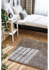 Resim Apex Halı Gri Peluş Dokulu Kaydırmaz Dekoratif Halı Gri 