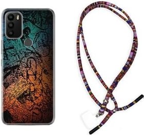 Resim kilifland General Mobile Gm21 Uyumlu Plus ile Uyumlu Kılıf Rasta Ipli Boyun Askılı Desenli Silikon Işaretler Tuval 1716 