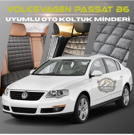 Resim Volksvogen Passat B6 Antrasit Tay Tüyü Cepli & Terletmez Sırtlı Oto Koltuk Minder Seti - Koruma Kılıfı Ön & Arka Set 