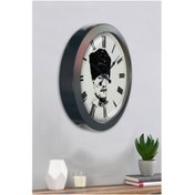 Resim Bahat Atatürk Salon Ofis Duvar Saati Gri Metal Çerçeve 36 Cm 